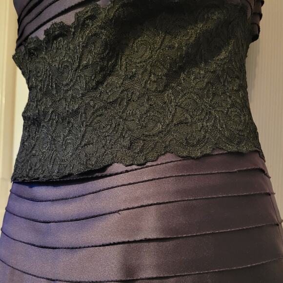 JS Collections, 6 | Deep Purple Midnight Sleeveless Evening Prom Cocktail Dress - Picture 4 of 6